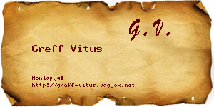 Greff Vitus névjegykártya